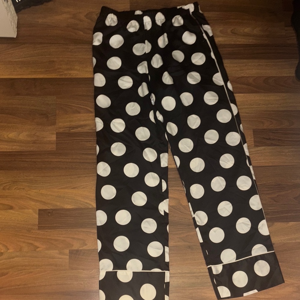 Victoria's Secret Black and White Polka Dot Pajama Pants | Small